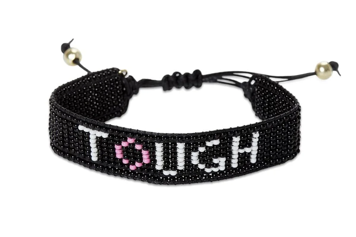 TOUGH AS A MOTHER BEADED CUFF BRACELET