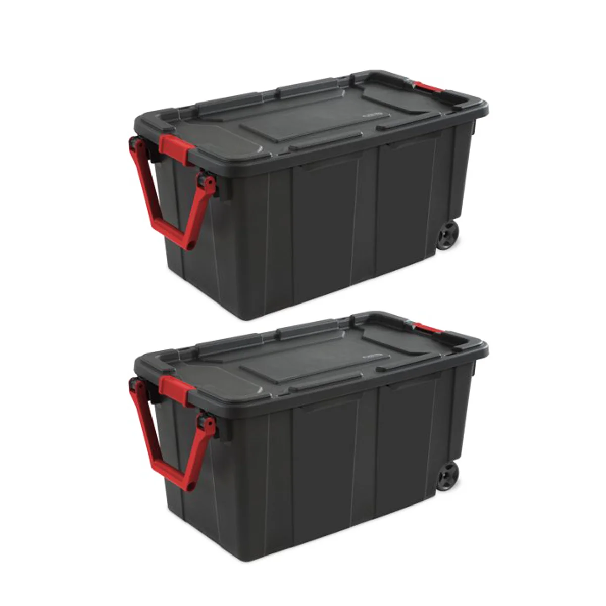 Sterilite Plastic 40 Gallon Wheeled Industrial Tote Black