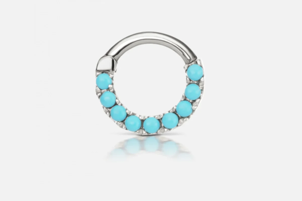 16g 6.5mm Turquoise Horizontal Eternity Clicker