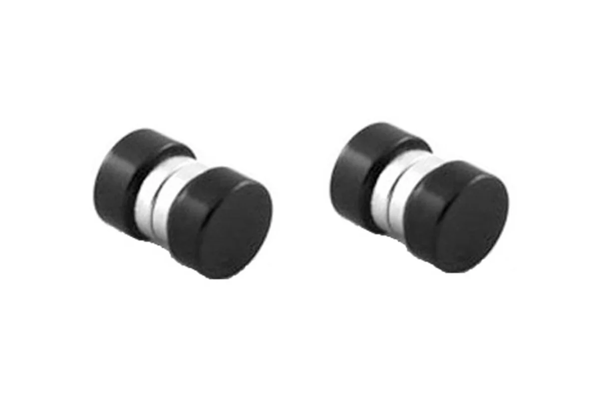 iJewelry2 Black Illusion Flesh Tunnel Plug Magnetic Stainless Steel Earrings 6mm