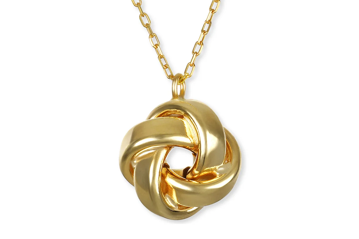 Italian Gold, Love Knot 18" Pendant Necklace in 14k Gold