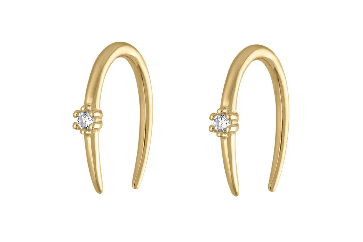 SHOOTING STAR OPEN HOOP EARRINGS