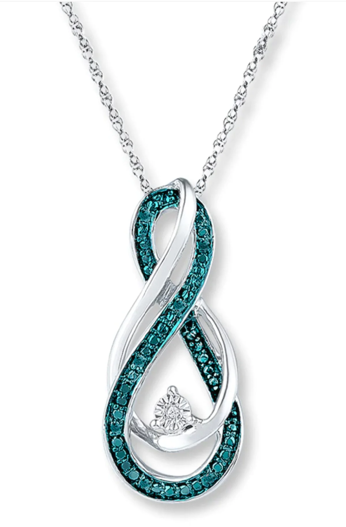 Infinity Symbol Necklace Diamond Accents Sterling Silver