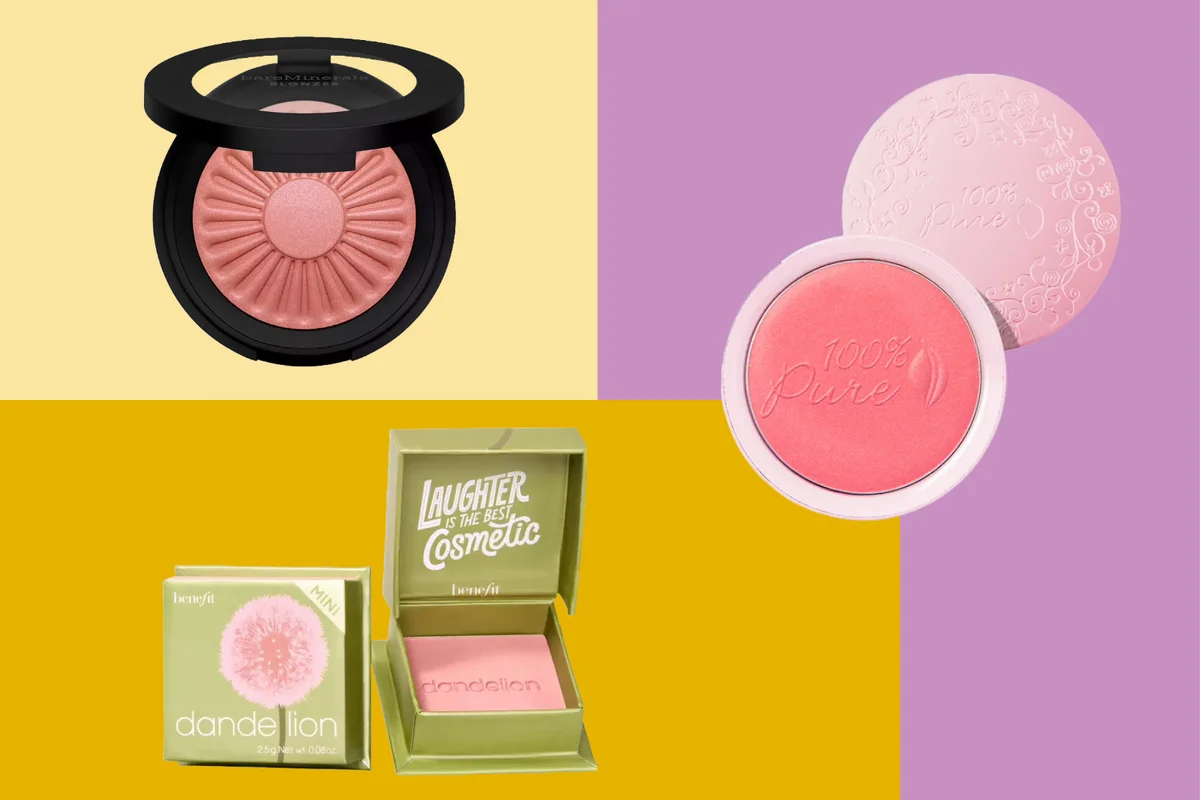Three different types of powder blush.